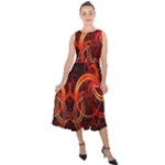 Background Fractal Abstract Midi Tie-Back Chiffon Dress