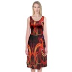 Background Fractal Abstract Midi Sleeveless Dress