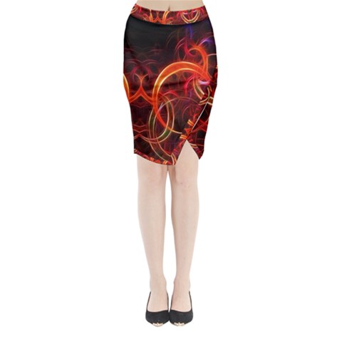 Background Fractal Abstract Midi Wrap Pencil Skirt from ArtsNow.com