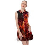 Abstract Seamless Pattern Sleeveless Shirt Dress