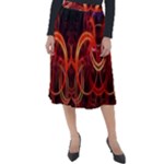 Colorful Prismatic Chromatic Classic Velour Midi Skirt 