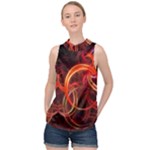 Colorful Prismatic Chromatic High Neck Satin Top