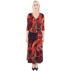 Quarter Sleeve Wrap Maxi Dress 
