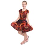 Background Fractal Abstract Kids  Short Sleeve Dress