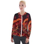 Colorful Prismatic Chromatic Velvet Zip Up Jacket