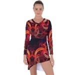 Background Fractal Abstract Asymmetric Cut-Out Shift Dress