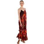Colorful Prismatic Chromatic Cami Maxi Ruffle Chiffon Dress