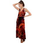 Abstract Seamless Pattern V-Neck Chiffon Maxi Dress