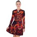 Background Fractal Abstract Long Sleeve Panel Dress