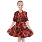 Colorful Prismatic Chromatic Kids  All Frills Chiffon Dress