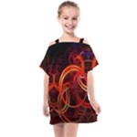 Colorful Prismatic Chromatic Kids  One Piece Chiffon Dress