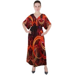 V-Neck Boho Style Maxi Dress 
