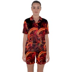 Satin Short Sleeve Pajamas Set 