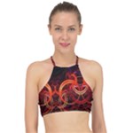Abstract Seamless Pattern Halter Bikini Top