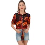 Colorful Prismatic Chromatic Tie Front Shirt 