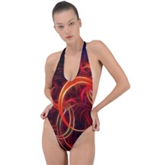 Backless Halter One Piece Swimsuit 
