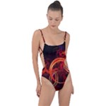 Abstract Seamless Pattern Tie Strap One Piece Swimsuit