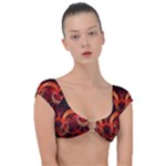 Construction Background Geometric Cap Sleeve Ring Bikini Top