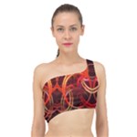 Construction Background Geometric Spliced Up Bikini Top 