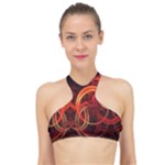 Construction Background Geometric High Neck Bikini Top