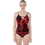 Background Fractal Abstract Cut Out Top Tankini Set