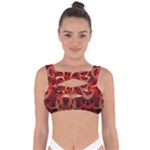 Construction Background Geometric Bandaged Up Bikini Top