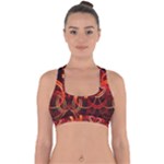 Construction Background Geometric Cross Back Hipster Bikini Top 
