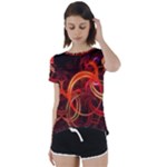 Abstract Seamless Pattern Short Sleeve Open Back T-Shirt