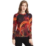 Background Fractal Abstract Women s Long Sleeve Rash Guard