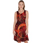 Colorful Prismatic Chromatic Knee Length Skater Dress With Pockets