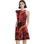 Background Fractal Abstract Cocktail Party Halter Sleeveless Dress With Pockets