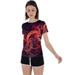 Construction Background Geometric Back Circle Cutout Sports T-Shirt