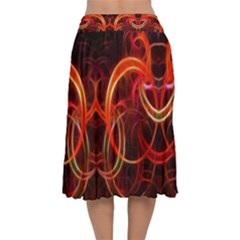 Velvet Flared Midi Skirt 