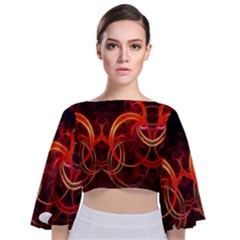 Tie Back Butterfly Sleeve Chiffon Top 