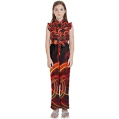 Kids  Sleeveless Ruffle Edge Band Collar Chiffon One Piece 