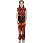 Colorful Prismatic Chromatic Kids  Sleeveless Ruffle Edge Band Collar Chiffon One Piece