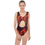 Background Fractal Abstract Center Cut Out Swimsuit