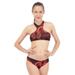 Background Fractal Abstract High Neck Bikini Set