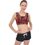 Background Fractal Abstract V-Back Sports Bra