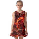 Abstract Seamless Pattern Kids  Pilgrim Collar Ruffle Hem Dress