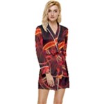 Colorful Prismatic Chromatic Long Sleeve Satin Robe
