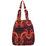 Background Fractal Abstract Center Zip Backpack