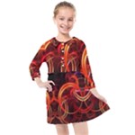 Background Fractal Abstract Kids  Quarter Sleeve Shirt Dress