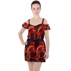 Ruffle Cut Out Chiffon Playsuit 