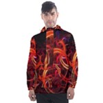Background Fractal Abstract Men s Front Pocket Pullover Windbreaker