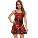 Colorful Prismatic Chromatic Ruffle Edge Bra Cup Chiffon Mini Dress
