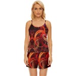 Abstract Seamless Pattern Satin Pajama Short Set