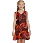 Abstract Seamless Pattern Kids  Sleeveless Tiered Mini Dress