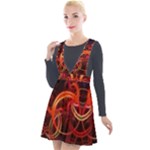 Background Fractal Abstract Plunge Pinafore Velour Dress
