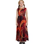 Colorful Prismatic Chromatic Kids  Satin Sleeveless Maxi Dress